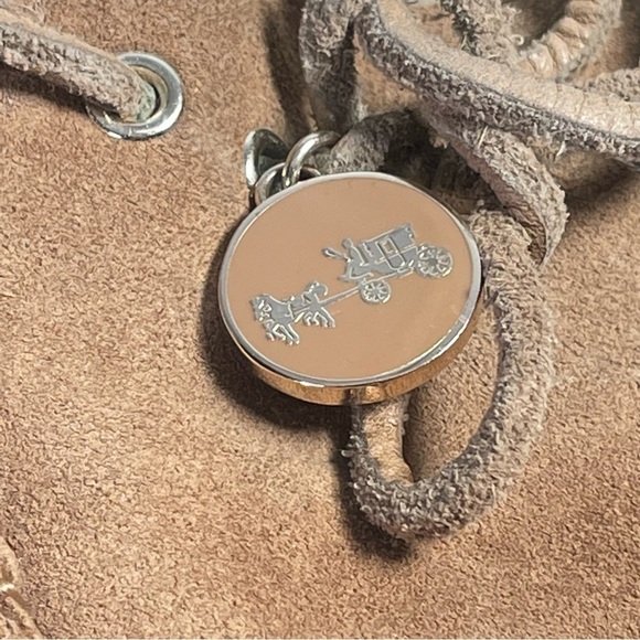 Coach Antonia Suede Shearling Tan Slip On Moccasin Slippers Sz 7.5 B - Picture 13 of 13